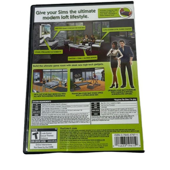 Sims 3 High End Loft Stuff PC Expansion Pack WIN/MAC PC Game 10th Anniversary - Picture 3 of 3